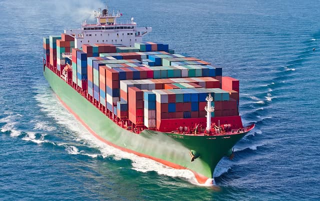Cargo Ship at Sea